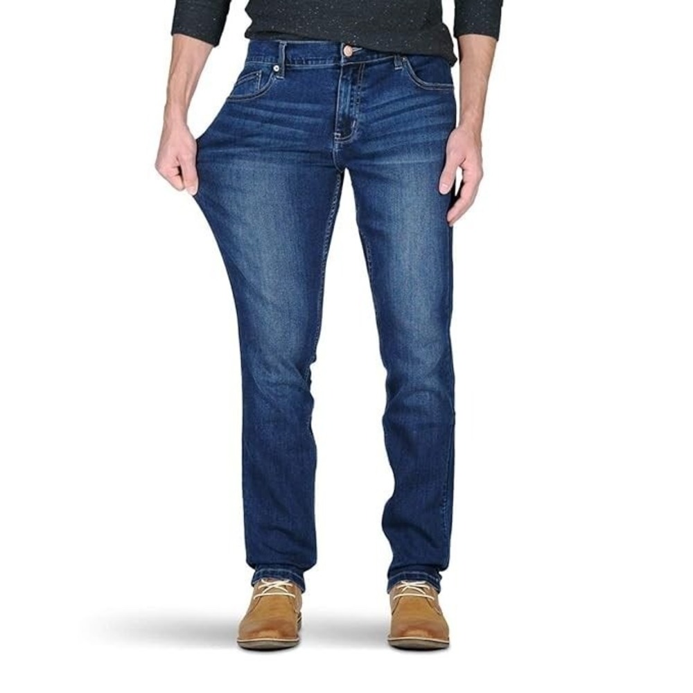 Mugsy Kinzies Jeans Mens 35 x 30 Blue Straight Leg Stretch Denim Casual Flexible